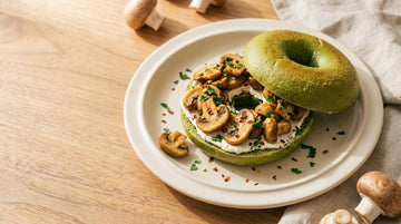 Savory Matcha & Mushroom Bagels